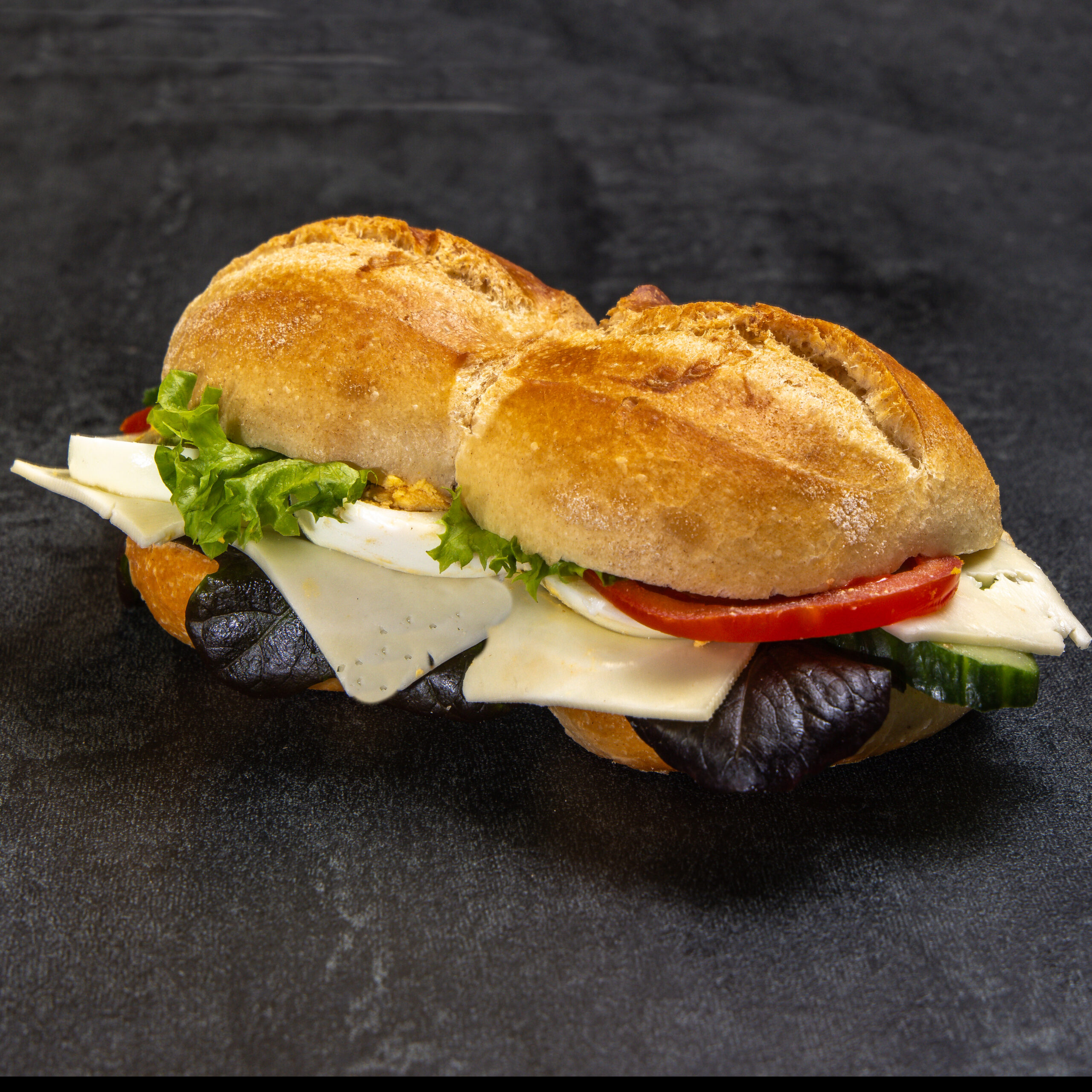 Käse-Doppel - belegtes Doppelbrötchen